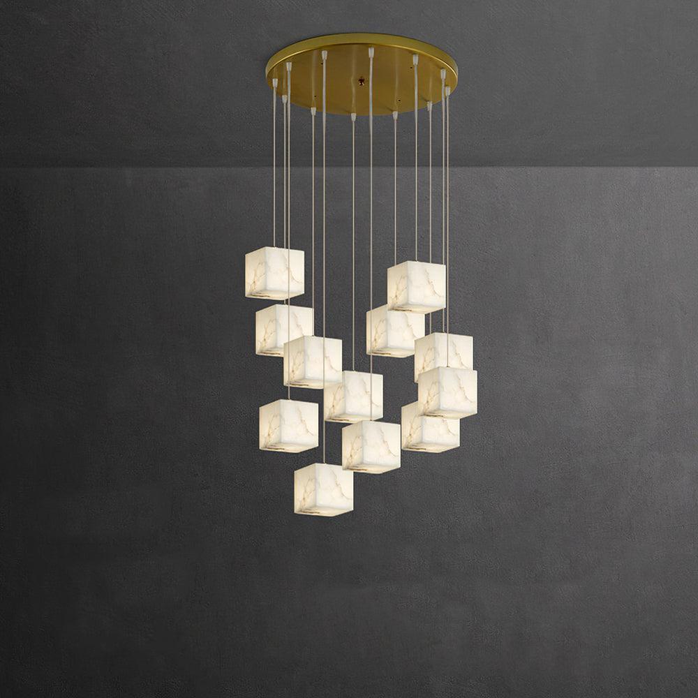Jade Alabaster Brass Spiral Modern Pendant Light Living Room Bedroom