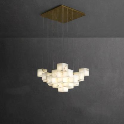 Jade Alabaster Brass Spiral Modern Pendant Light Living Room Bedroom