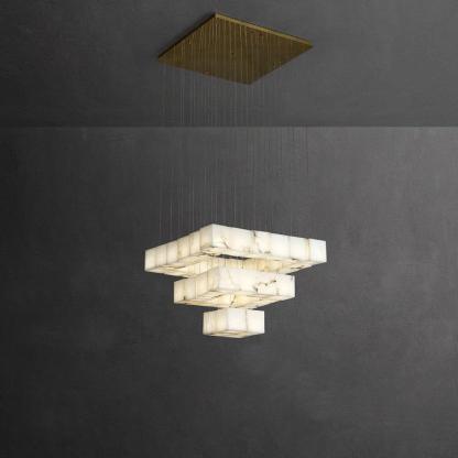 Jade Alabaster Brass Spiral Modern Pendant Light Living Room Bedroom
