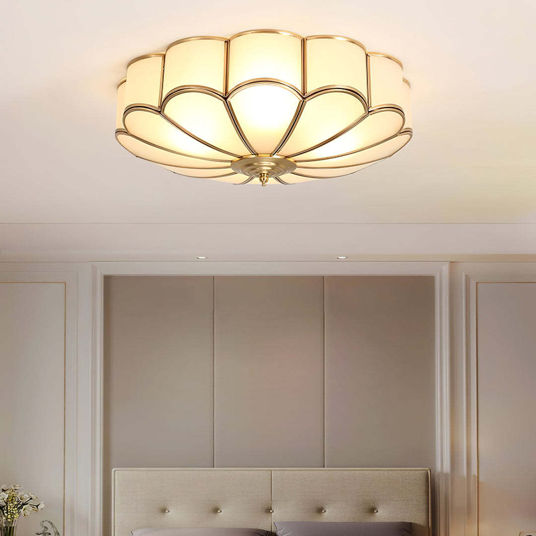 Alessio Modern Metal Glass Ceiling Lamp Bedroom Living Room