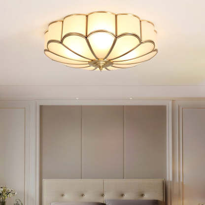 Alessio Modern Metal Glass Ceiling Lamp Bedroom Living Room