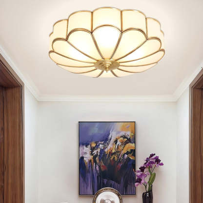Alessio Modern Metal Glass Ceiling Lamp Bedroom Living Room