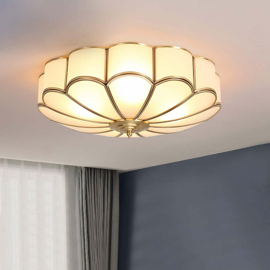 Alessio Modern Metal Glass Ceiling Lamp Bedroom Living Room