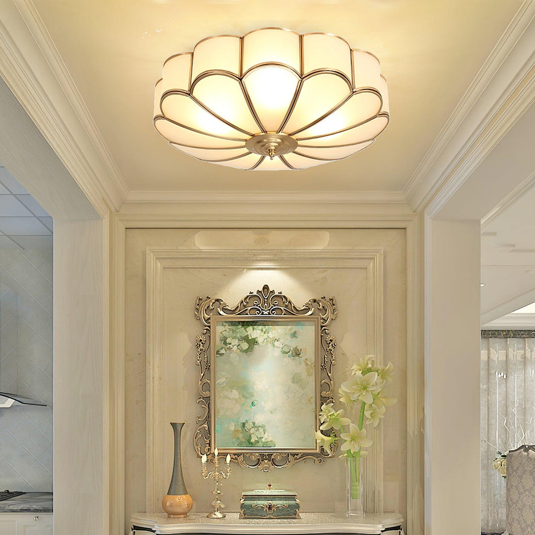 Alessio Modern Metal Glass Ceiling Lamp Bedroom Living Room