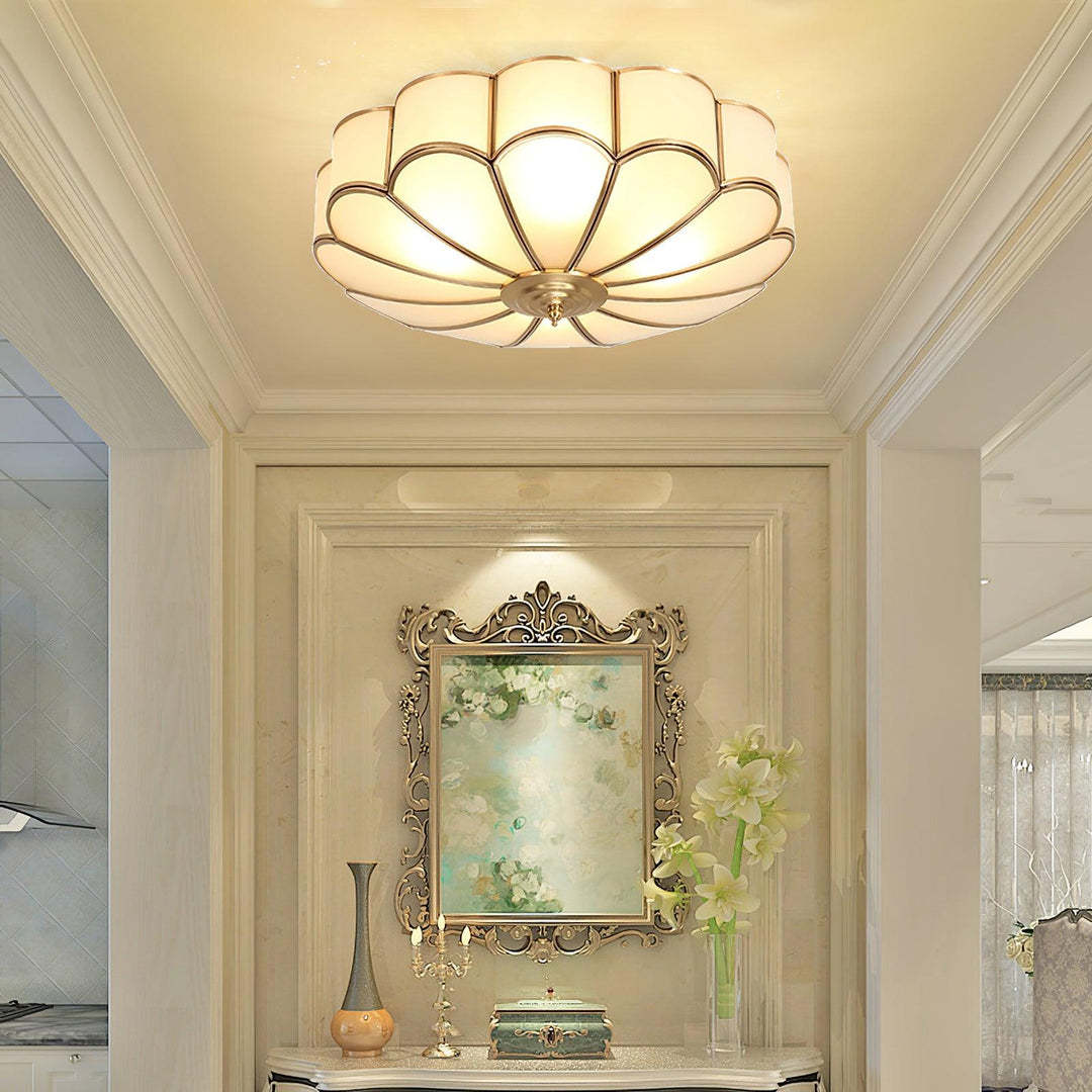Alessio Modern Metal Glass Ceiling Lamp Bedroom Living Room