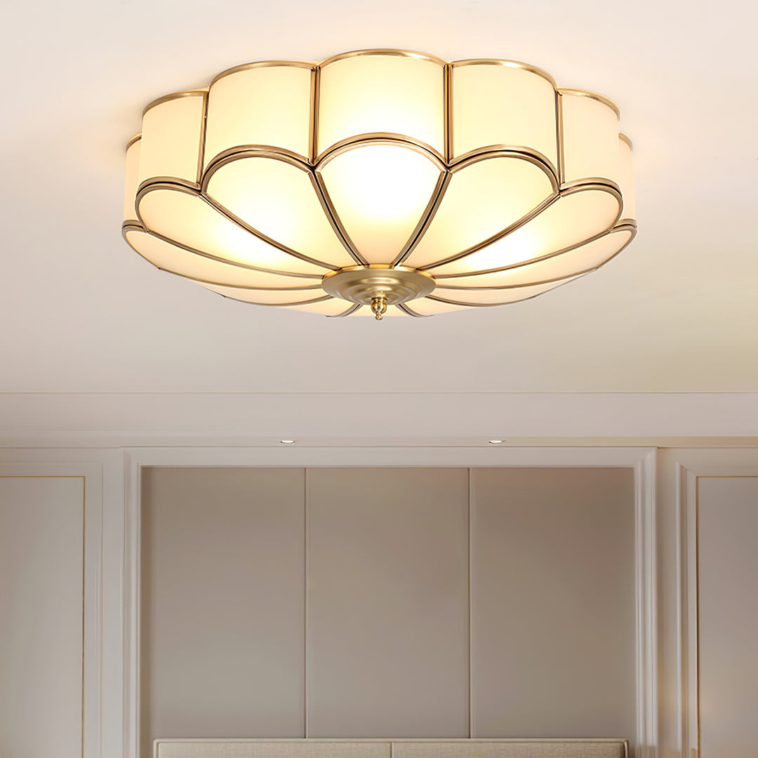 Alessio Modern Metal Glass Ceiling Lamp Bedroom Living Room