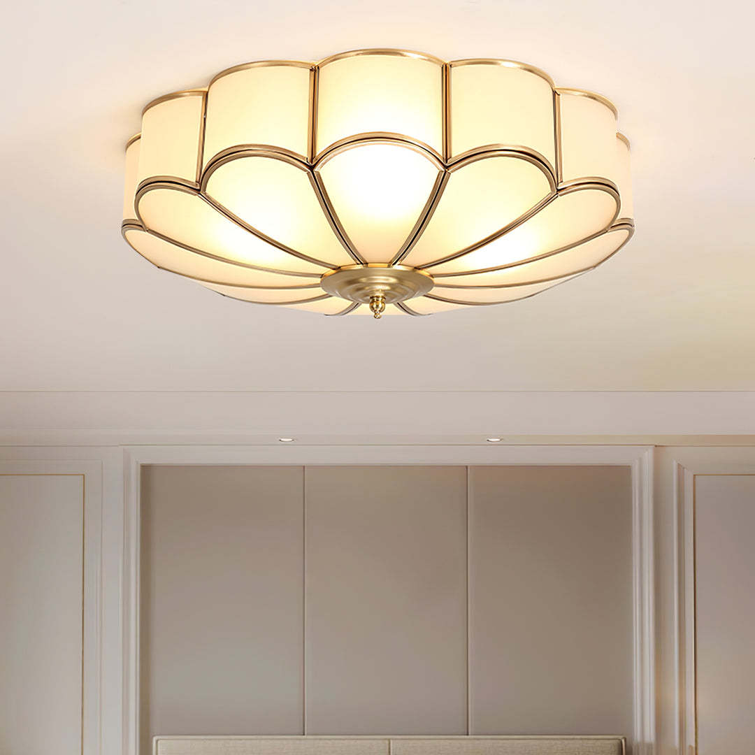 Alessio Modern Metal Glass Ceiling Lamp Bedroom Living Room
