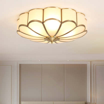 Alessio Modern Metal Glass Ceiling Lamp Bedroom Living Room