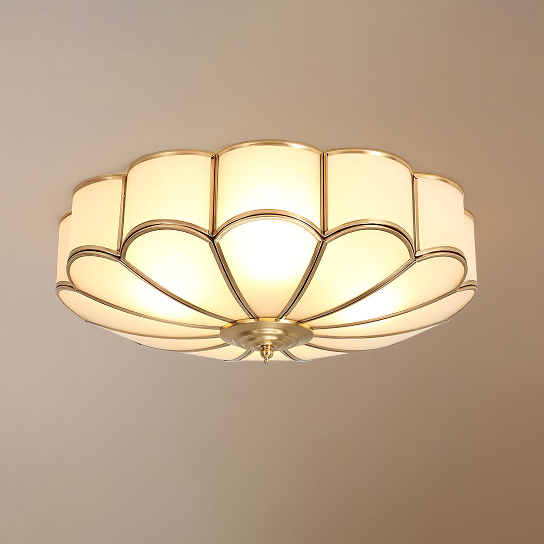 Alessio Modern Metal Glass Ceiling Lamp Bedroom Living Room