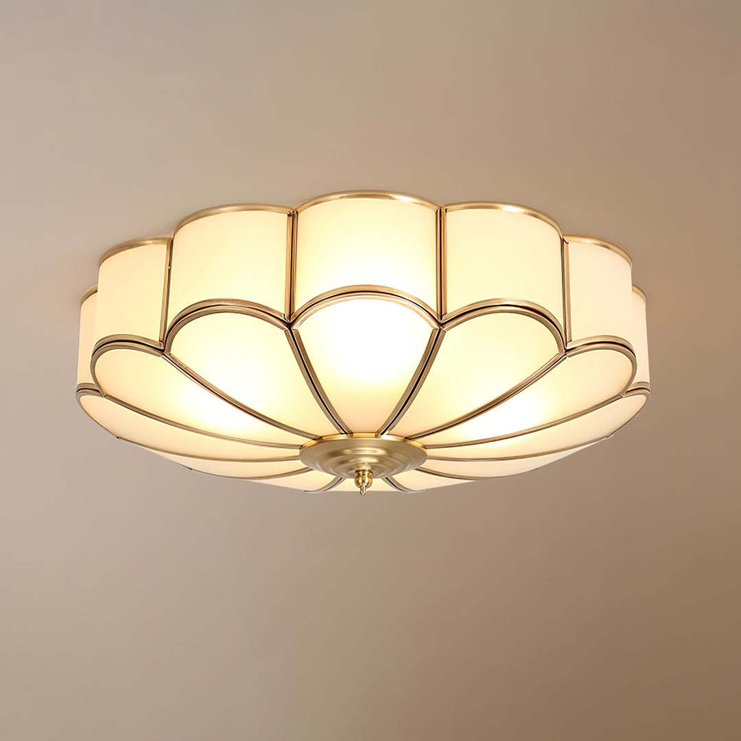 Alessio Modern Metal Glass Ceiling Lamp Bedroom Living Room