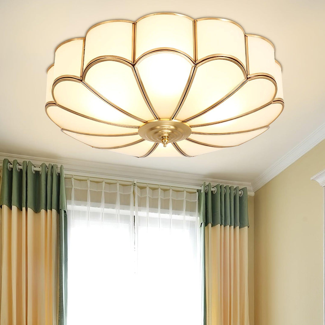 Alessio Modern Metal Glass Ceiling Lamp Bedroom Living Room