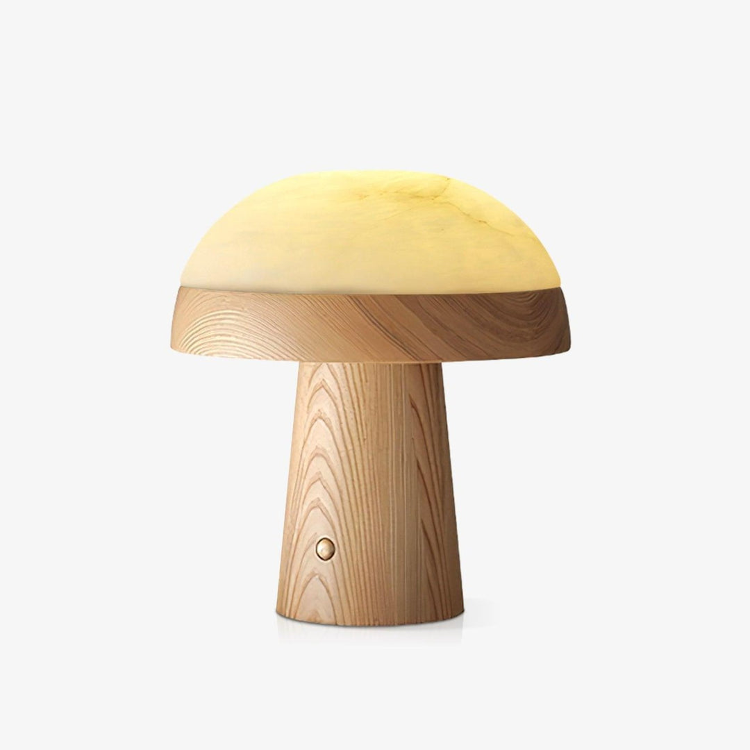 Jade Modern Alabaster Wood Mushroom Table Lamp Living Room