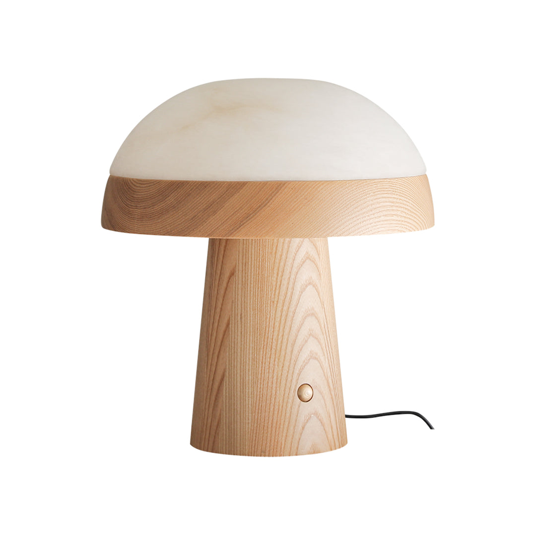 Jade Modern Alabaster Wood Mushroom Table Lamp Living Room