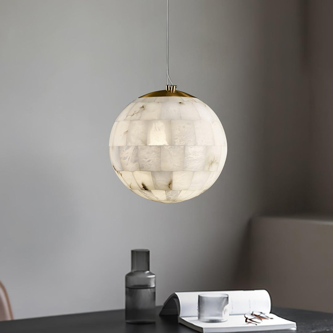 Jade Ergonomics Alabaster Ball Pendant Light Living Room Bedroom