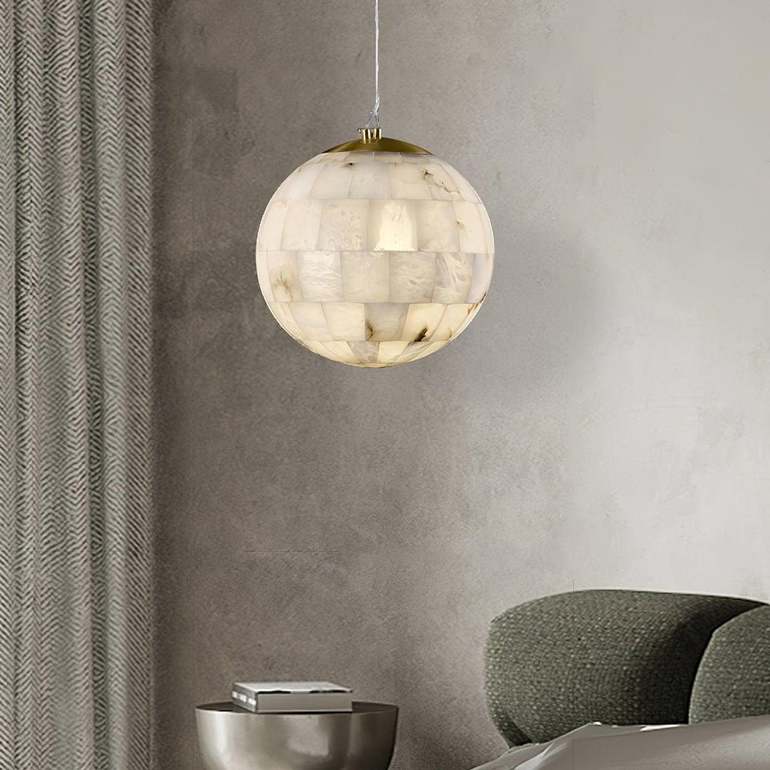 Jade Ergonomics Alabaster Ball Pendant Light Living Room Bedroom