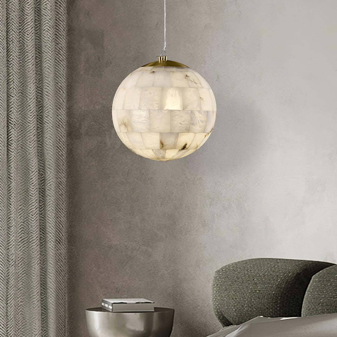 Jade Ergonomics Alabaster Ball Pendant Light Living Room Bedroom