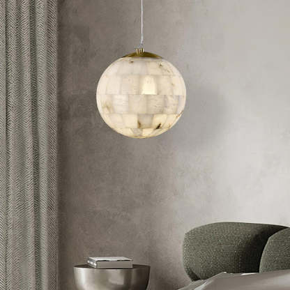 Jade Ergonomics Alabaster Ball Pendant Light Living Room Bedroom