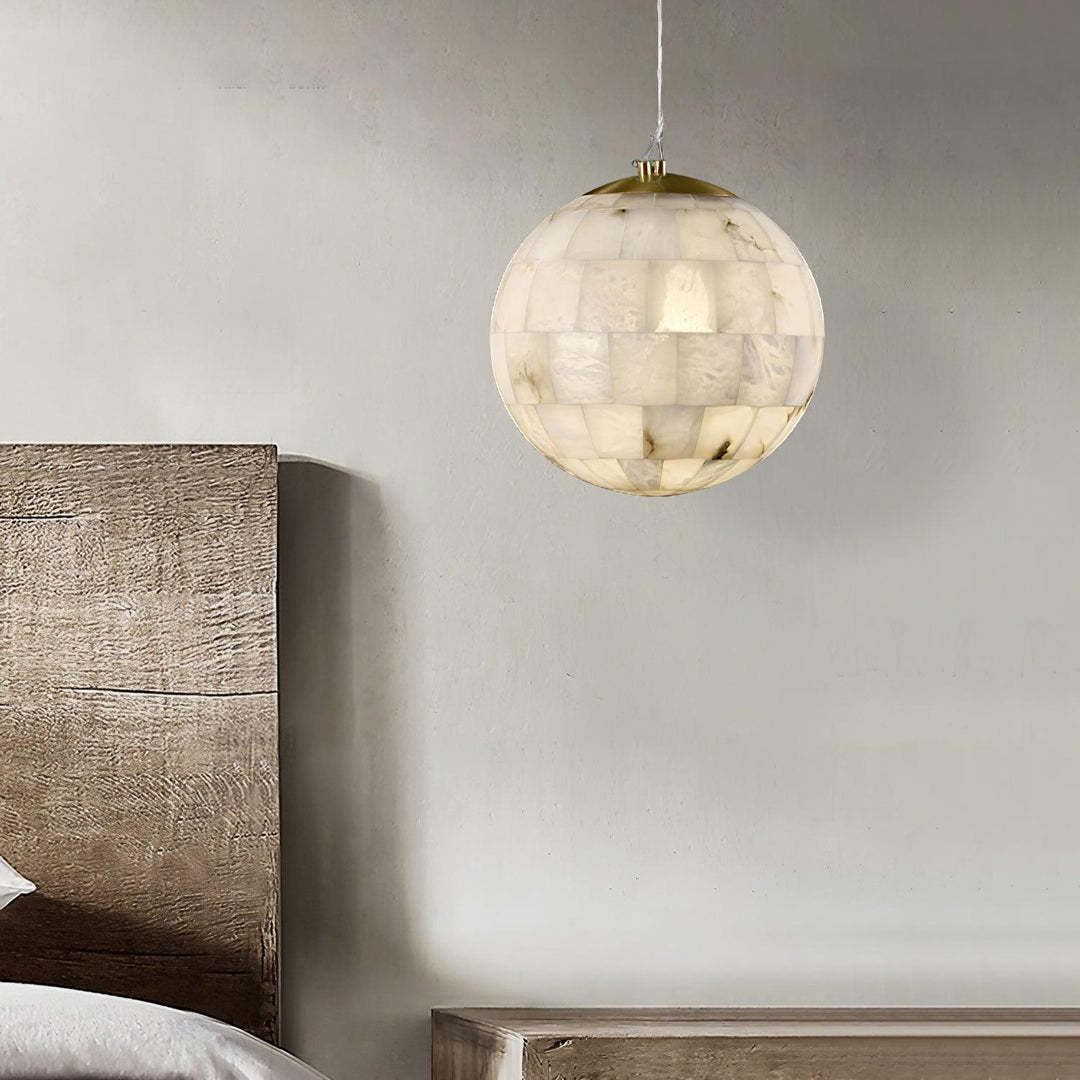 Jade Ergonomics Alabaster Ball Pendant Light Living Room Bedroom