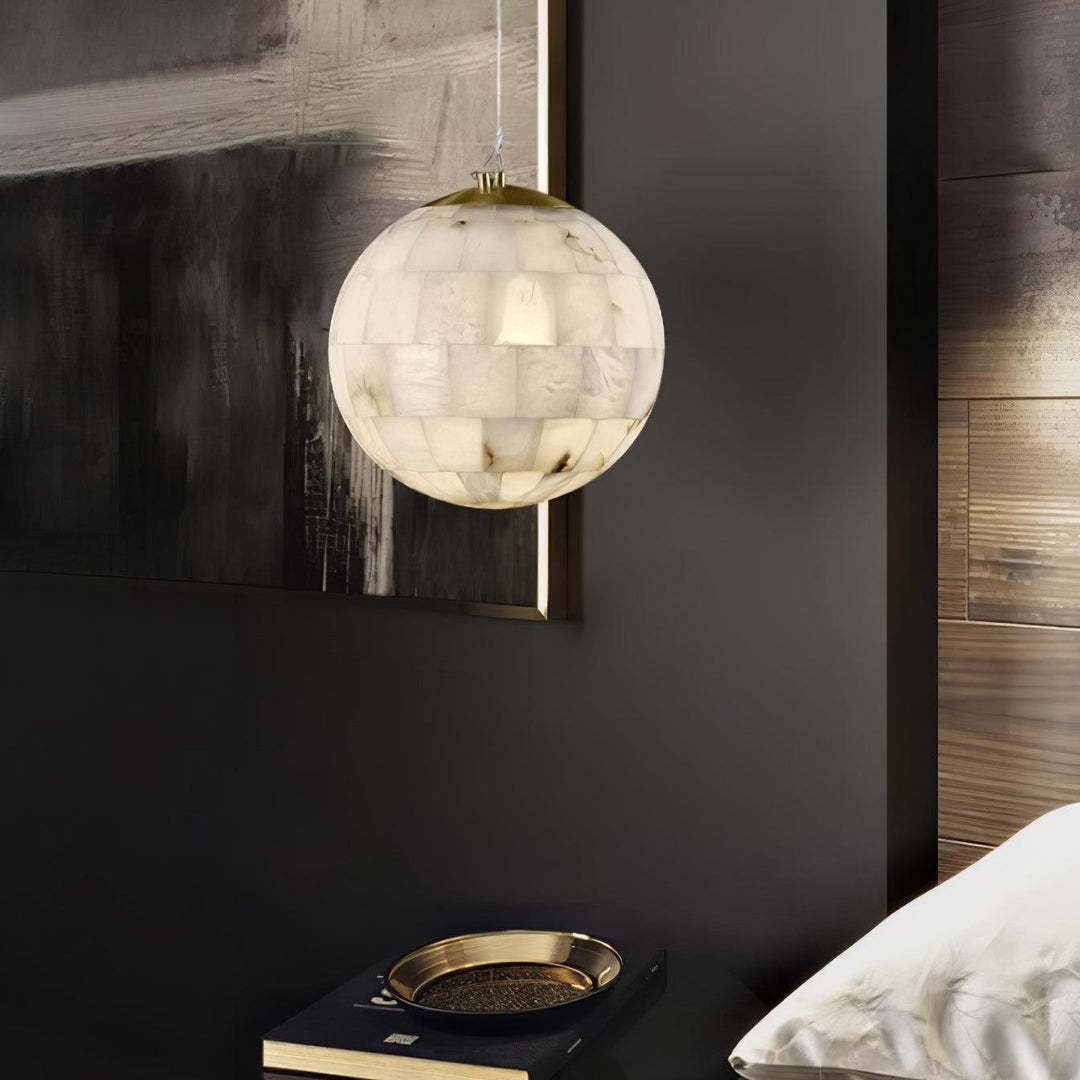 Jade Ergonomics Alabaster Ball Pendant Light Living Room Bedroom