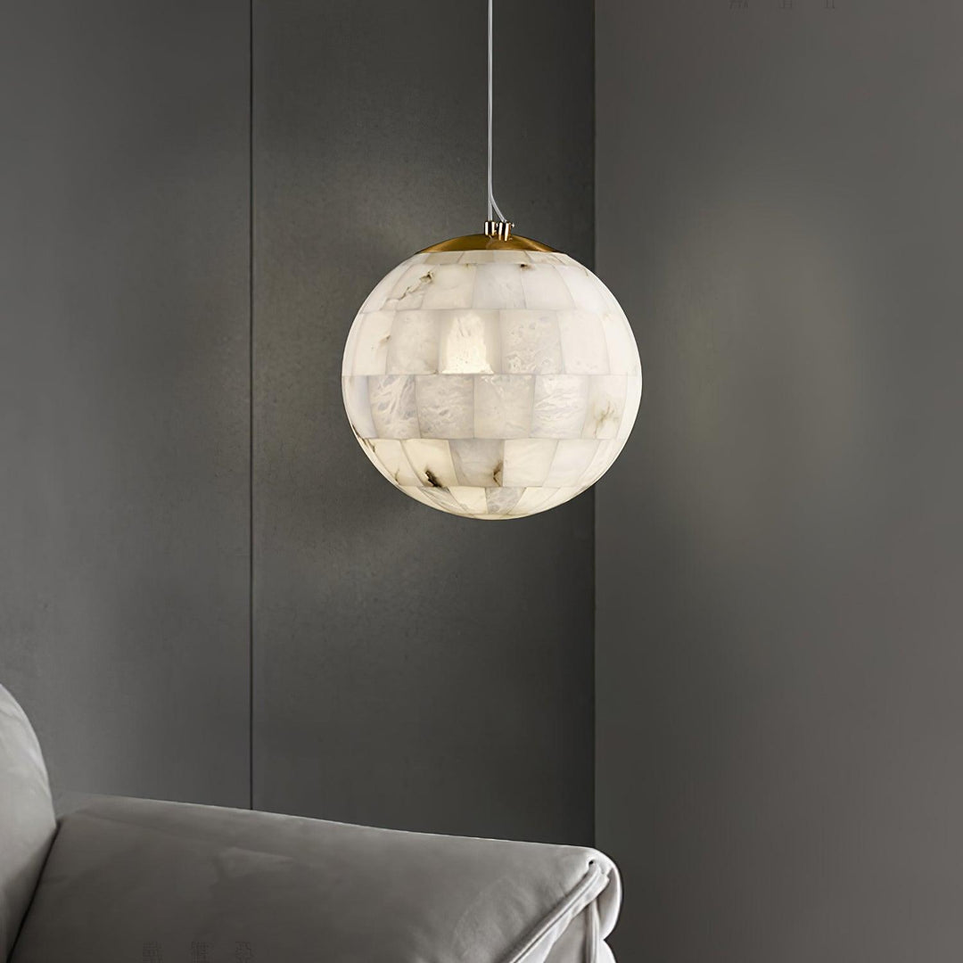 Jade Ergonomics Alabaster Ball Pendant Light Living Room Bedroom