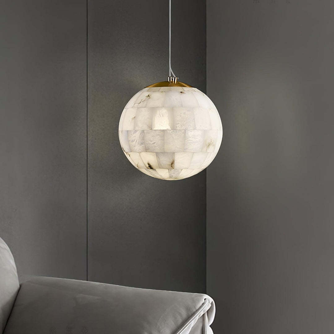 Jade Ergonomics Alabaster Ball Pendant Light Living Room Bedroom