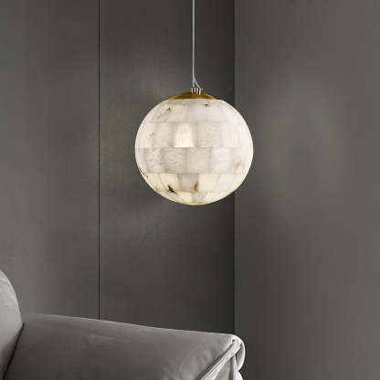 Jade Ergonomics Alabaster Ball Pendant Light Living Room Bedroom