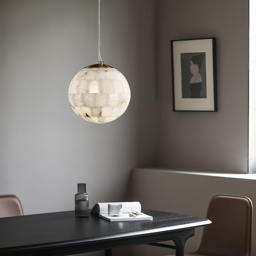Jade Ergonomics Alabaster Ball Pendant Light Living Room Bedroom
