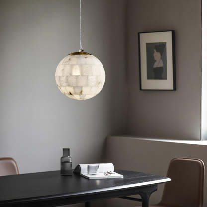 Jade Ergonomics Alabaster Ball Pendant Light Living Room Bedroom