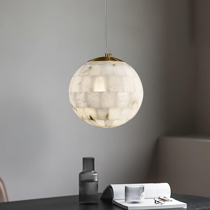 Jade Ergonomics Alabaster Ball Pendant Light Living Room Bedroom