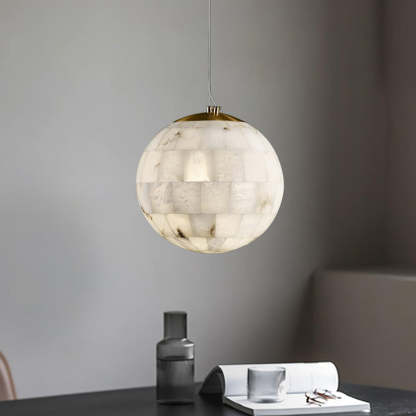 Jade Ergonomics Alabaster Ball Pendant Light Living Room Bedroom
