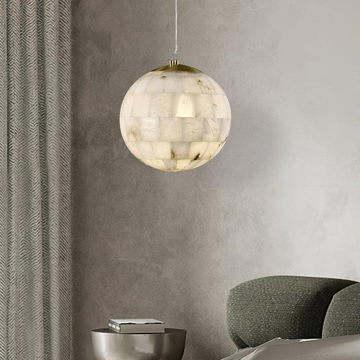 Jade Ergonomics Alabaster Ball Pendant Light Living Room Bedroom