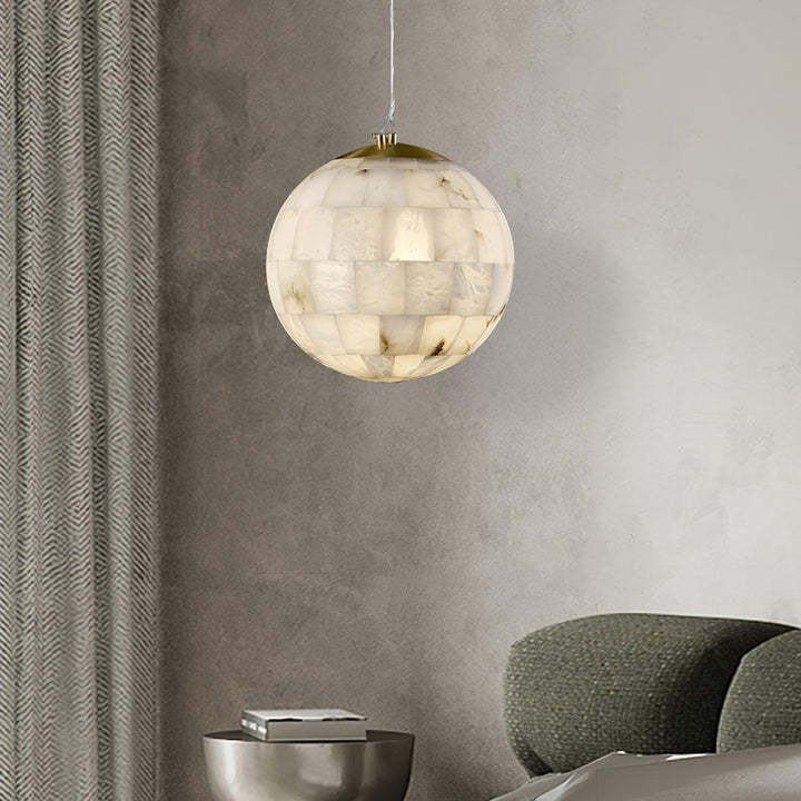 Jade Ergonomics Alabaster Ball Pendant Light Living Room Bedroom