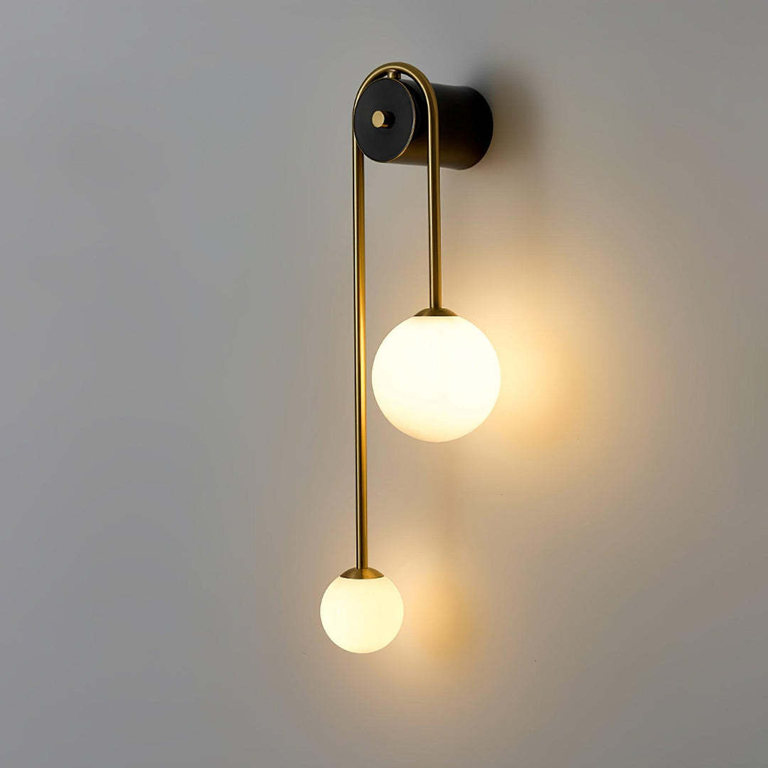 Edge Minimalism Metal Gray Black Brass Glass Wall Lamp Bedroom Living Room
