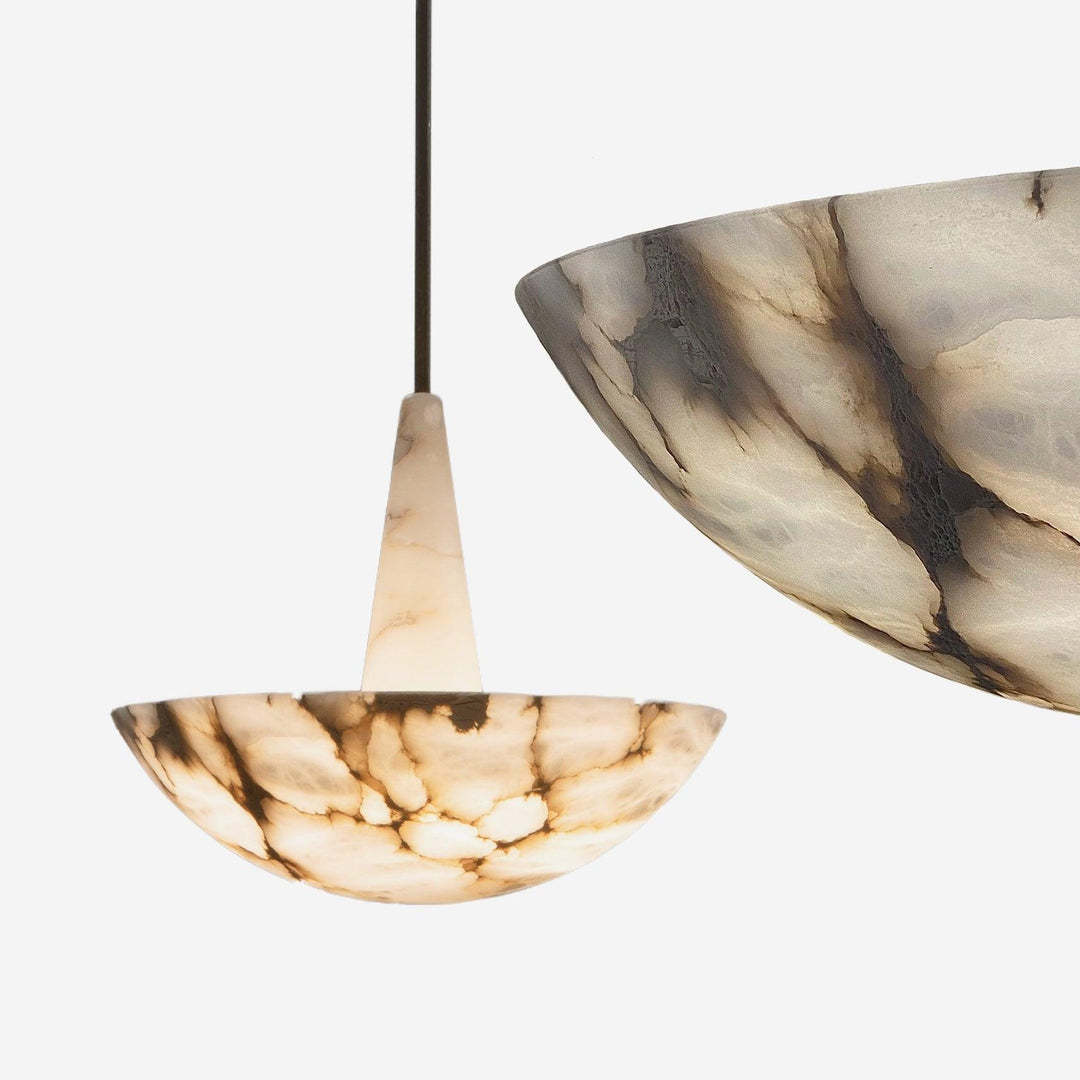 Jade Alabaster Dome Modern Chandelier Living Room Dining Room