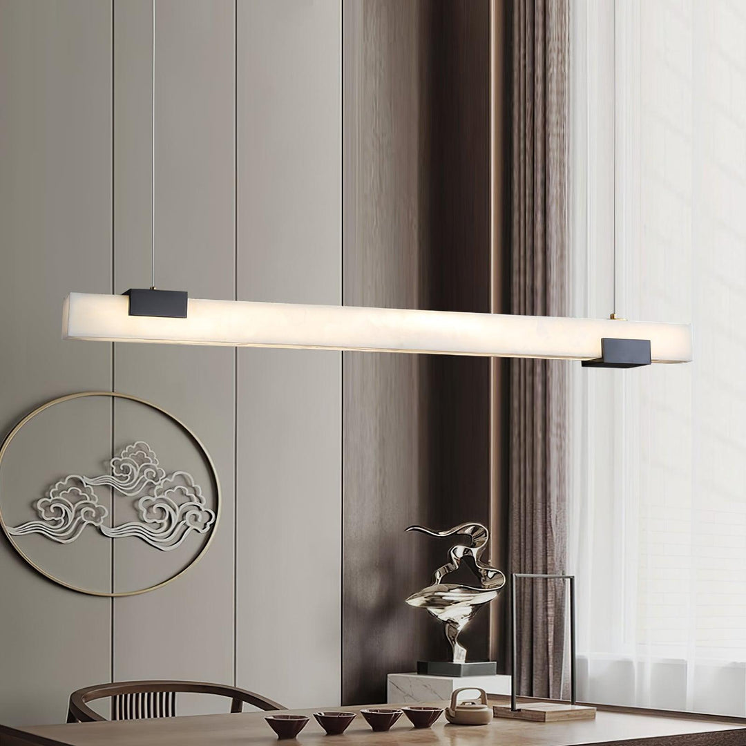 Jade Alabaster Linear Modern Pendant Light Living Room Dining Room