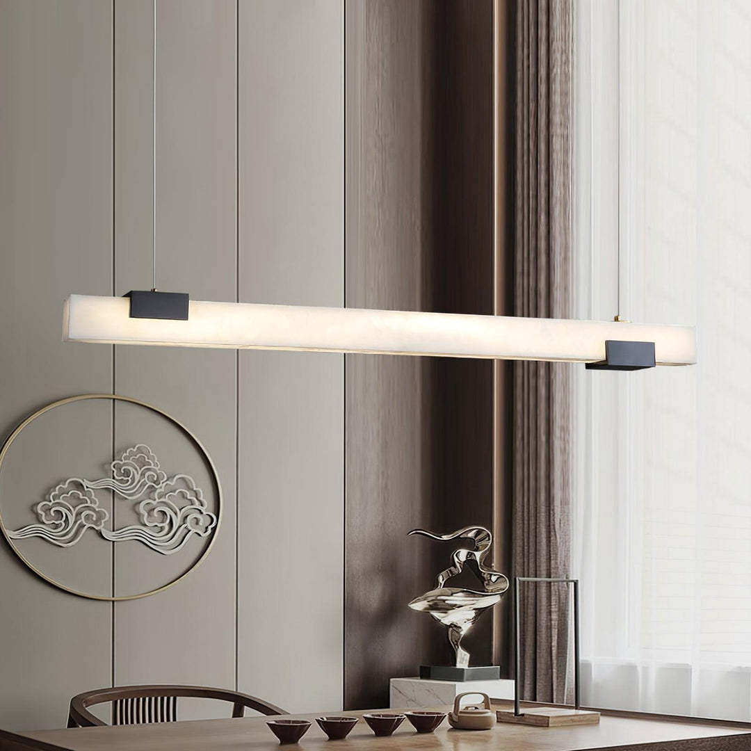 Jade Alabaster Linear Modern Pendant Light Living Room Dining Room