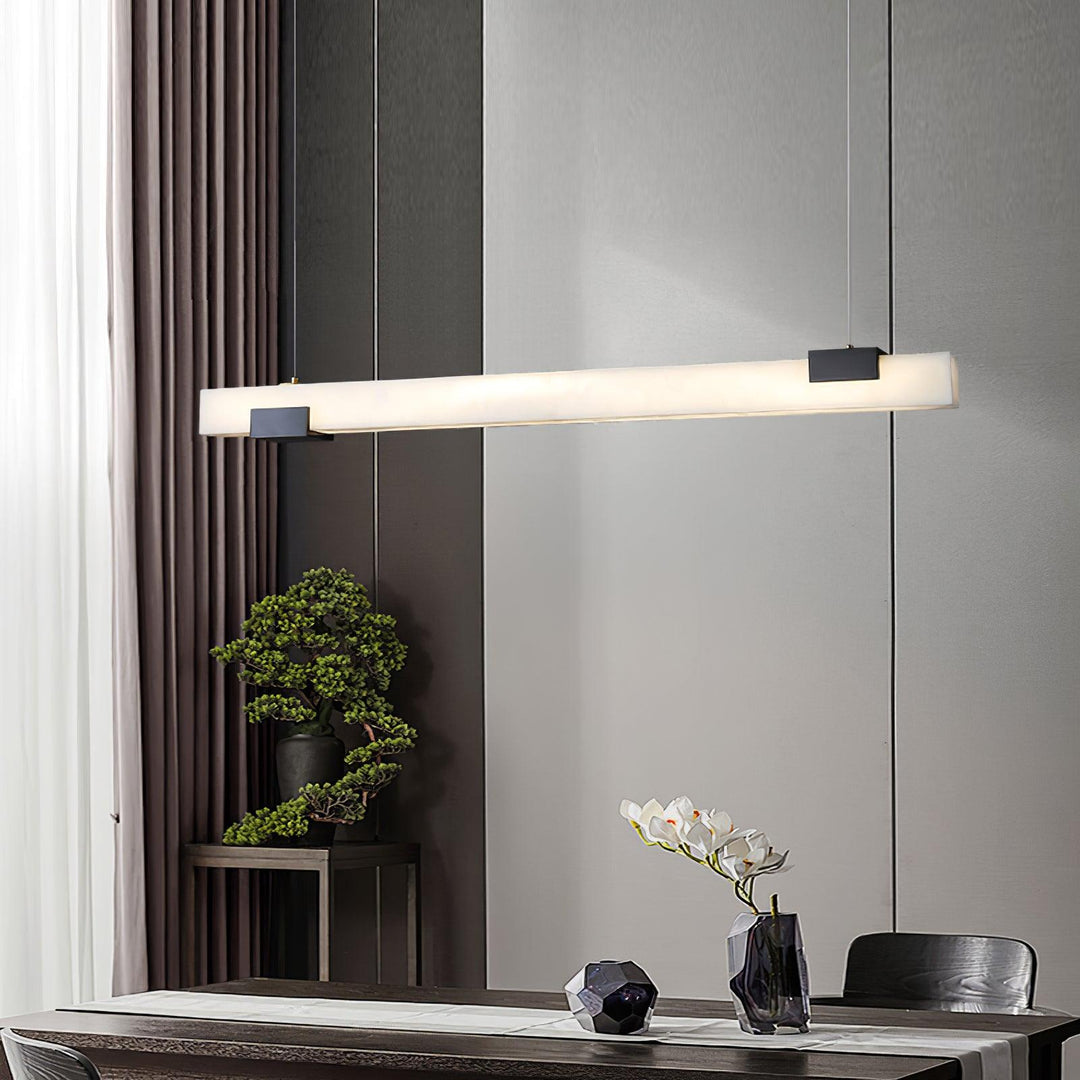 Jade Alabaster Linear Modern Pendant Light Living Room Dining Room