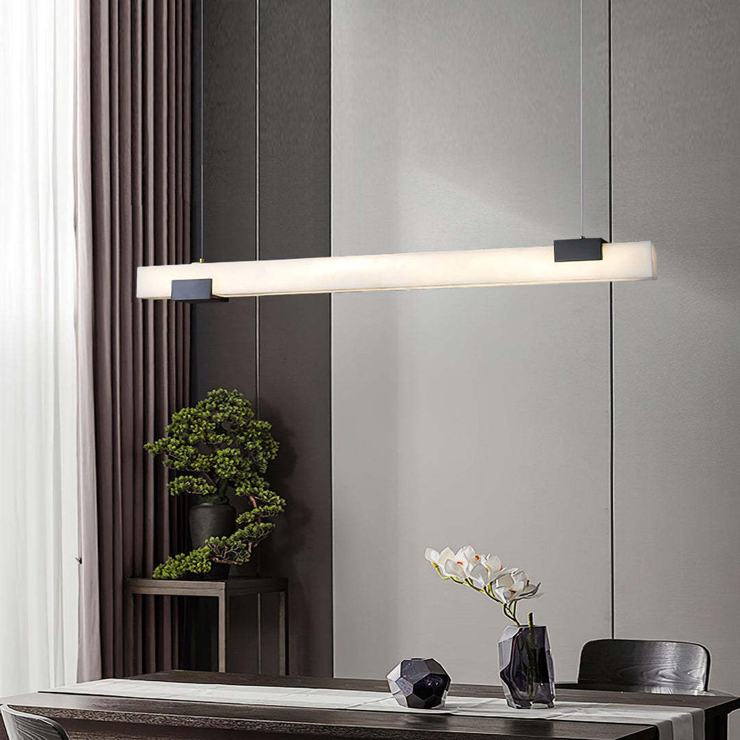 Jade Alabaster Linear Modern Pendant Light Living Room Dining Room