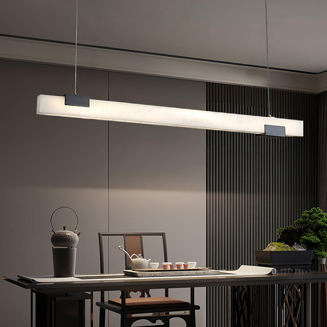Jade Alabaster Linear Modern Pendant Light Living Room Dining Room