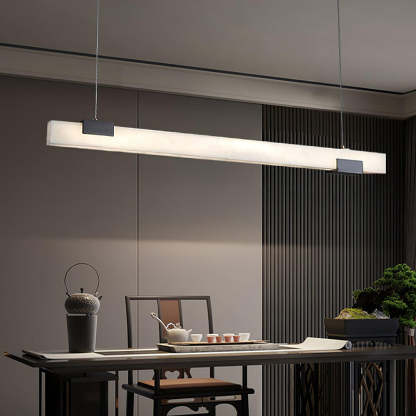 Jade Alabaster Linear Modern Pendant Light Living Room Dining Room