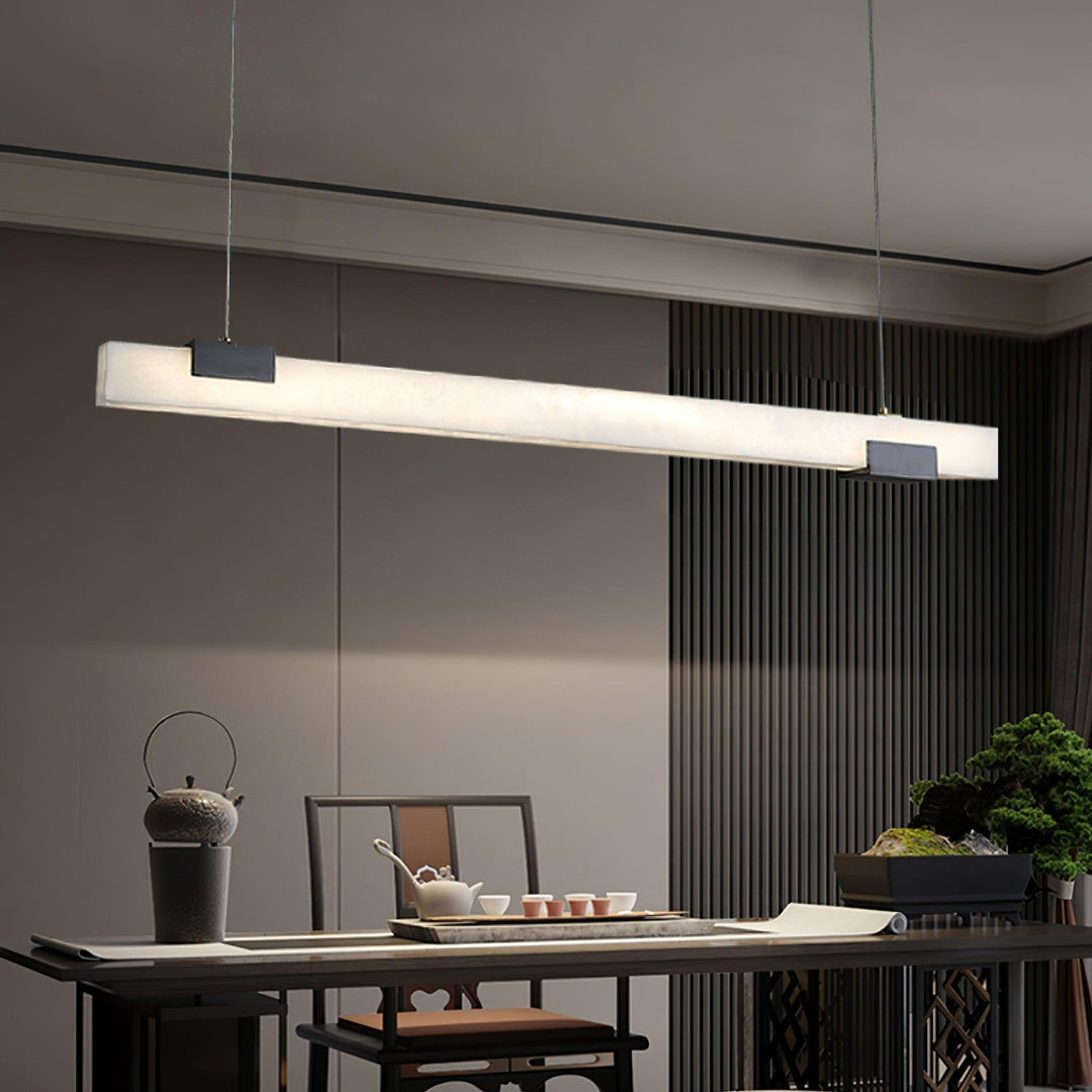 Jade Alabaster Linear Modern Pendant Light Living Room Dining Room