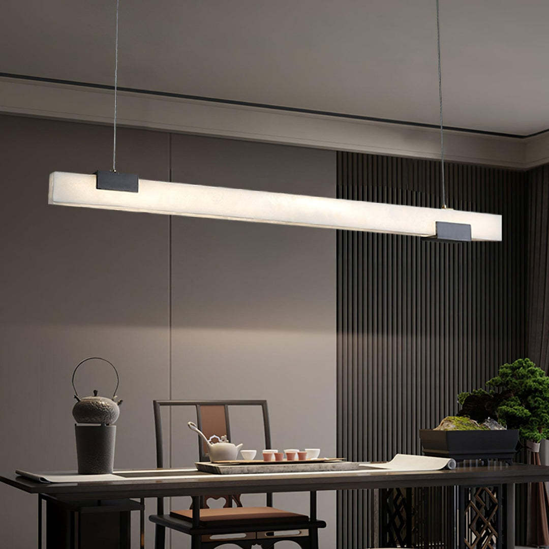 Jade Alabaster Linear Modern Pendant Light Living Room Dining Room