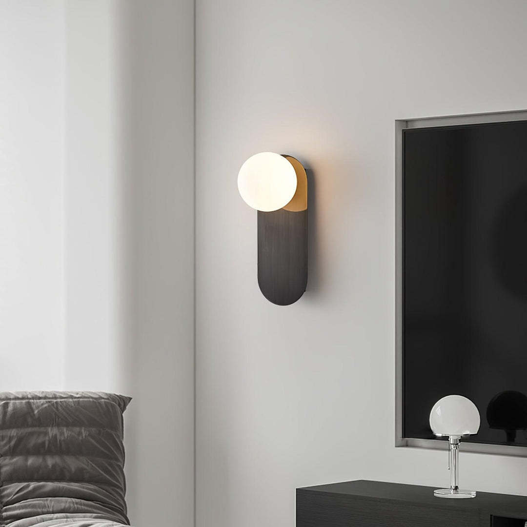 Edge Minimalism Brass Glass Wall Lamp Living Room Bedroom