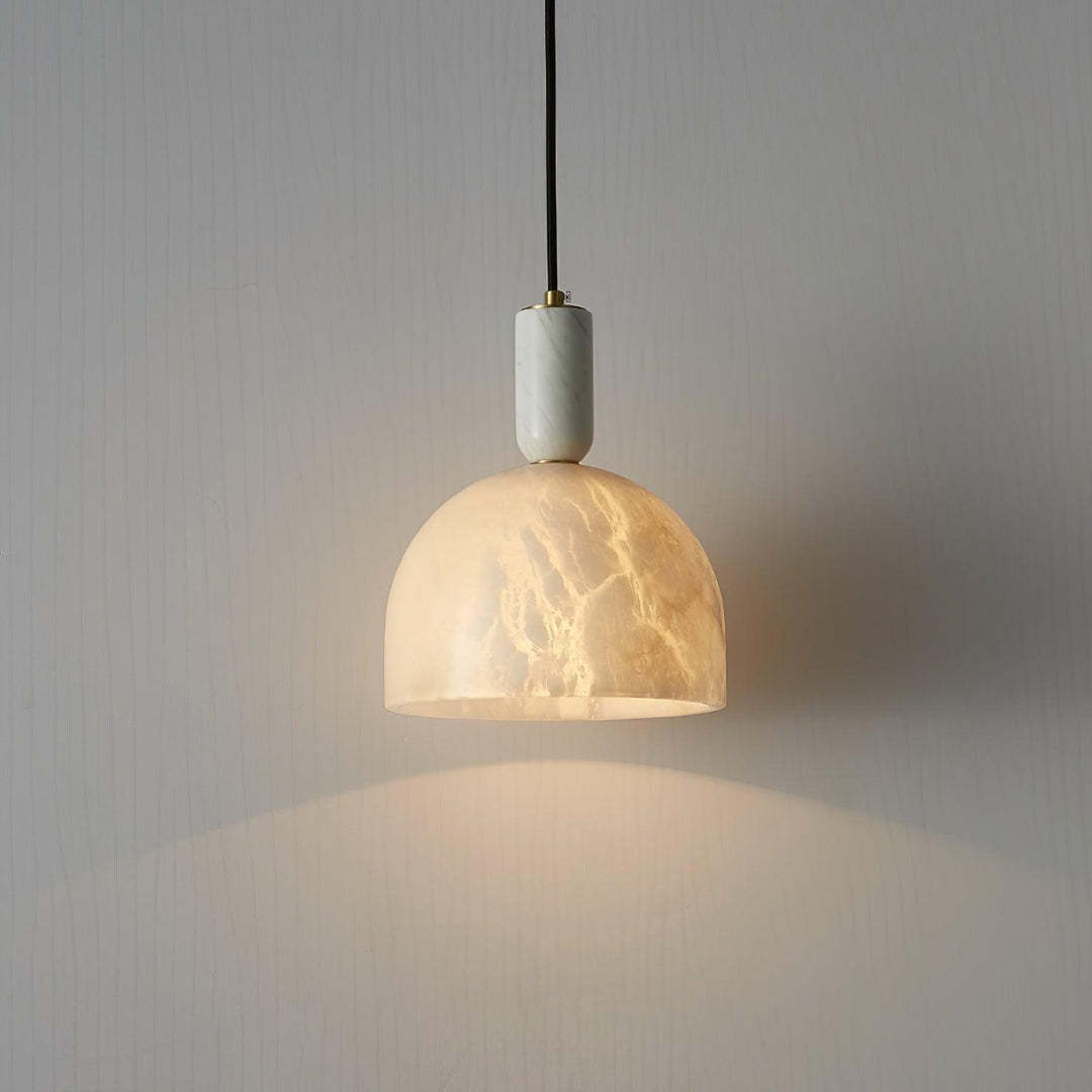 Jade Alabaster Brass Dome Modern Pendant Light Living Room Bedroom