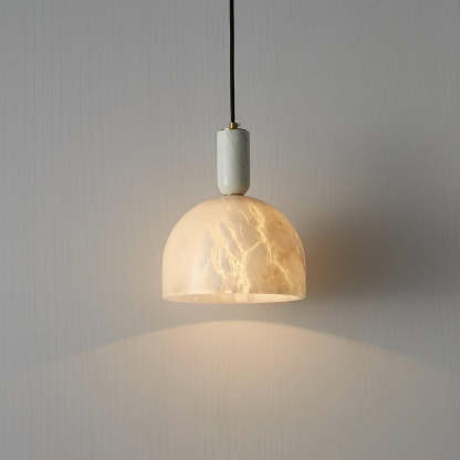 Jade Alabaster Brass Dome Modern Pendant Light Living Room Bedroom
