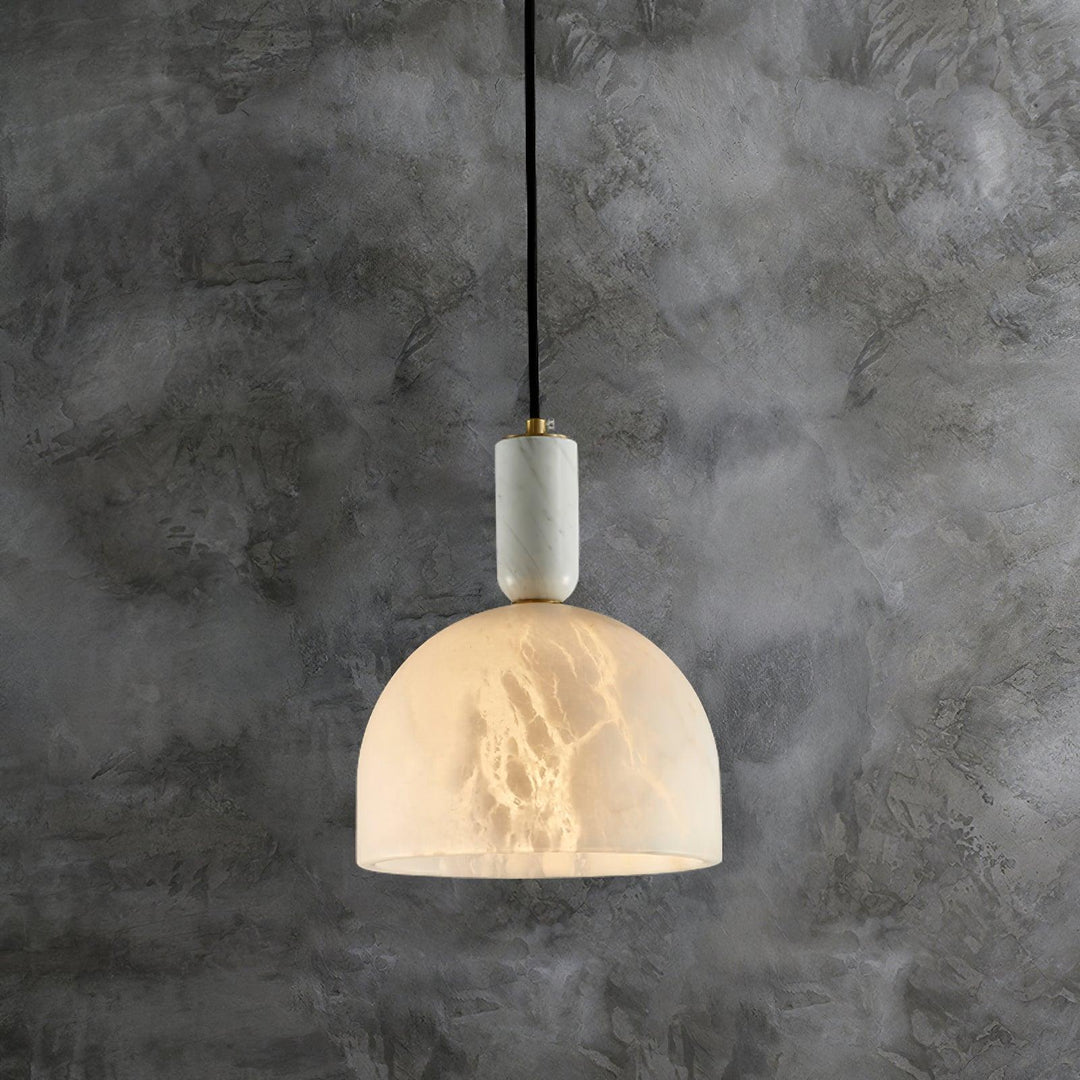 Jade Alabaster Brass Dome Modern Pendant Light Living Room Bedroom