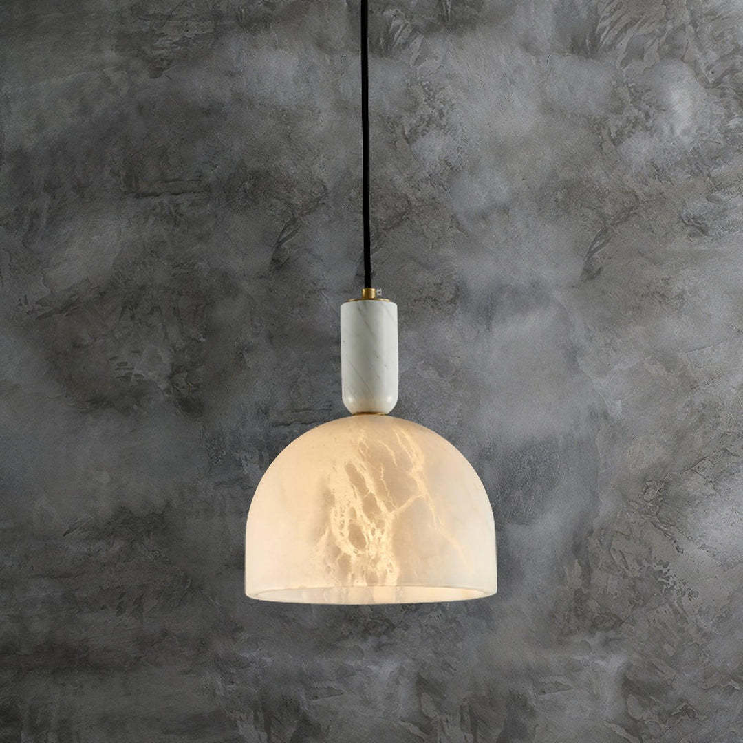 Jade Alabaster Brass Dome Modern Pendant Light Living Room Bedroom