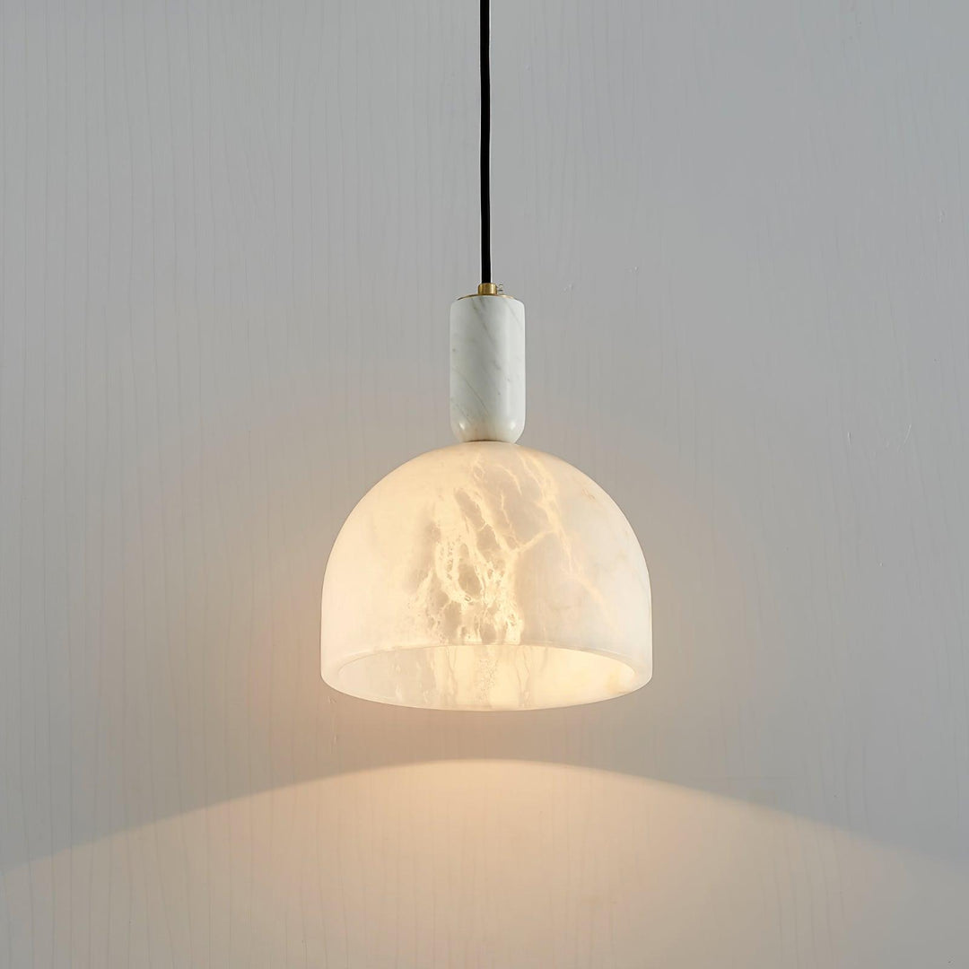 Jade Alabaster Brass Dome Modern Pendant Light Living Room Bedroom