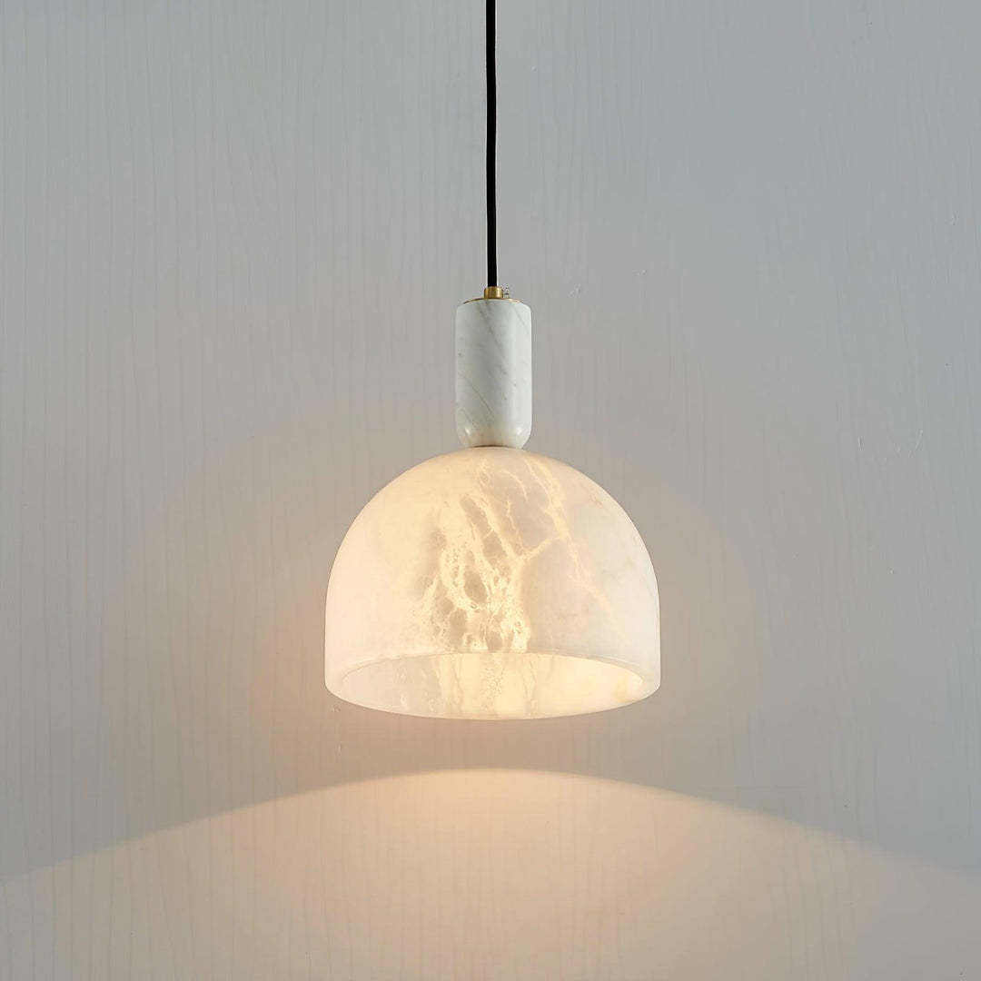 Jade Alabaster Brass Dome Modern Pendant Light Living Room Bedroom
