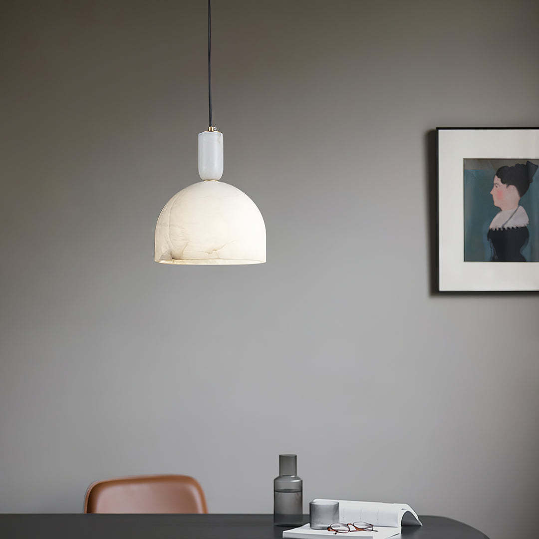 Jade Alabaster Brass Dome Modern Pendant Light Living Room Bedroom
